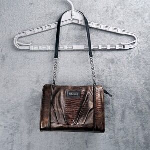 Miche Inga Shoulder Bag Women OS Bronze Croc Embossed Metallic Chain Strap Purse